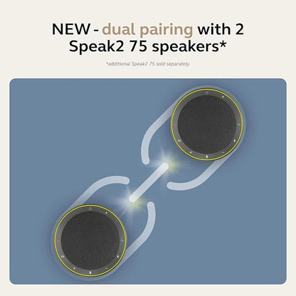 Jabra Speak2 75 (2025 Edition) Wireless Bluetooth Speakerphone - 4 Noise-Cancelling Mics, 65mm Speakers - New Linking Feature - USB-A Dongle - Certified for Microsoft Teams - Dark Grey