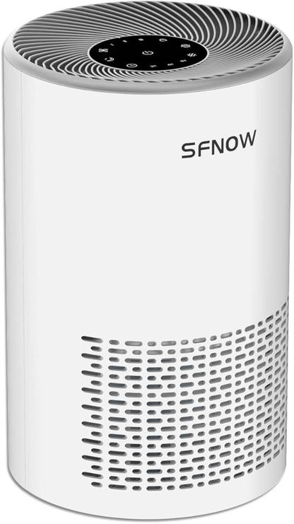 Air Purifiers for Home Pets Hair in Bedroom, Air Cleaner Covers Up to 1050 ft² Remove Smoke Pollen Dander Hair Smell, with HEPA Sleep Mode For Home Office Living Room Drom, SAP300C, White
