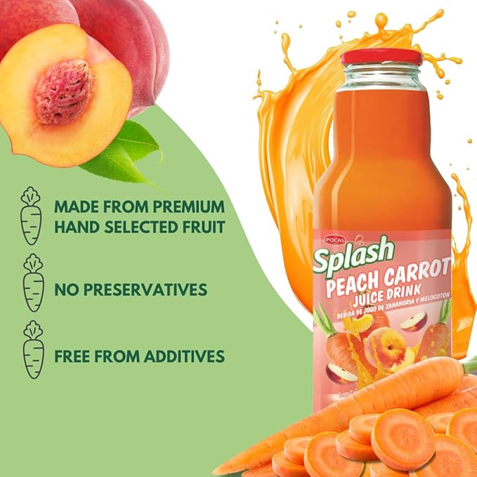 SPLASH Peach Carrot Juice Drink 750ml, 4 Pack