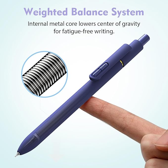 8 Pack Blue Ink Gel Pens，Quick-Dry 0.7mm Fine Point Fidget Pens for Smooth Writing, Journaling & Drawing, Aesthetic Morandi Color Pens for Women, School & Office Supplies (Vintage Blue Ink)