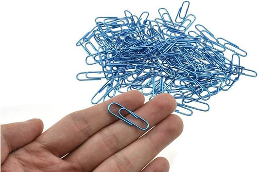 HAHIYO Paper Clips Large 1.3 inches (33mm) Length Blue Paperclips Vinyl Coated Prevent Scratching Tearing The Pages Sturdy for Bookmark Organize Home Office School 120 Pack