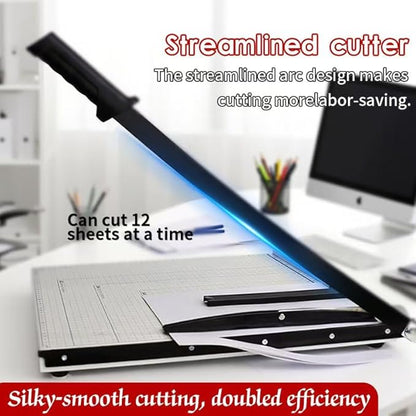 Guillotine Paper Cutter 18 Inch - Professional Large Paper Heavy Duty Trimmer, Steel Base 12-Sheet Capacity for Cardstock & Photos, Safety Lock & Self-Sharpening Blade for Office, School, Craft Studio