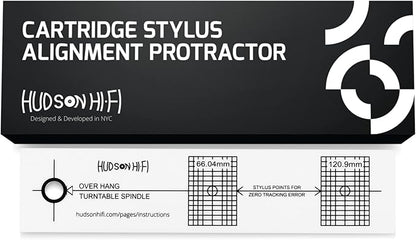 Hudson Hi-Fi Turntable Phonograph LP Phono Cartridge Stylus Alignment Protractor Tool–High Contrast (VTA Sold Separately)