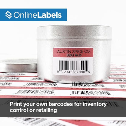 2 x 1 Rectangle Barcode Labels - Pack of 10,000 Labels, 250 Sheets - Inkjet/Laser Printer - Online Labels