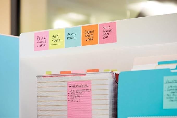 Post-it Super Sticky Notes, 24 Sticky Note Pads, 3 x 3 in., School Supplies, Office Products, 2X The Sticking Power, Supernova Neons Collection (Pack of 8)