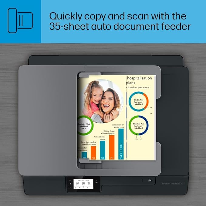 HP Smart Tank Plus 570 Wireless All-in-One Ink Tank Printer with up to 2 Years of Ink Included (5HX14A)