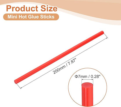 uxcell 8 Pcs Mini Hot Glue Sticks, 0.28" Dia x 7.87" Long EVA Glue Gun Sticks, Red Mini Hot Melt Glue Sticks for DIY Craft Sticky Projects