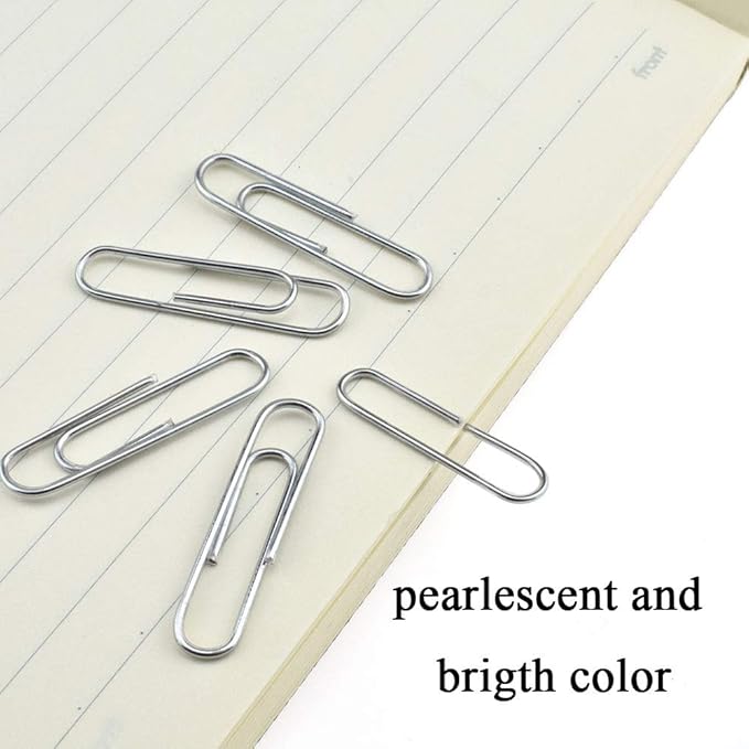 HAHIYO Paper Clips 1.3" (33mm) Length Silver Paperclips Vinyl Coated Prevent Scratching Tearing The Pages Sturdy for Bookmark Organize Home Office School 120 Pack