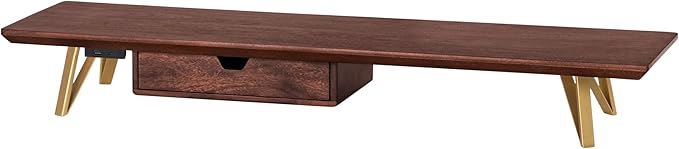 Anji Mountain Wooden Monitor Stand - Elegant Monitor Riser, Perfect Monitor Stand for Desk Organization, Durable Wood Construction monitor stands, Enhances Ergonomics and Workspace Efficiency,Biscotti