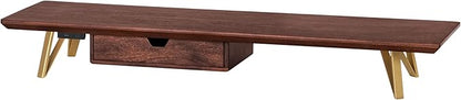 Anji Mountain Wooden Monitor Stand - Elegant Monitor Riser, Perfect Monitor Stand for Desk Organization, Durable Wood Construction monitor stands, Enhances Ergonomics and Workspace Efficiency,Biscotti