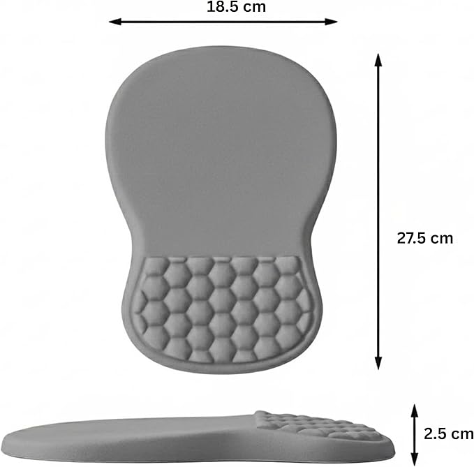 Ergonomic Mouse Pad with Wrist Support, Memory Foam Wrist Rest for Carpal Tunnel & Wrist Pain Relief, Non-Slip Rubber Base, Comfortable Gaming Mousepad for Computer, Laptop, Office & Home