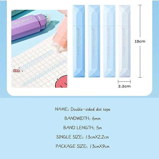 Double Sided Tape Pens, 2025 New Dual-Sided Adhesive Glue Runner, Double Sided Tape Roller, Pen Style Dispenser for Scrapbooking, Gift Wrapping, Photo Mounting, Office & Craft Projects