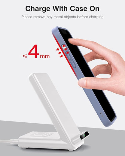 Wireless Charging Station,3 in 1 Charging Stand Made for Apple Watch Ultra 11 10 9 8 7 6 SE 5 4 3,Fast Wireless Charger Made for iPhone 17/Air/16/15/14/13/12,for AirPods Pro(with Adapter) (White)