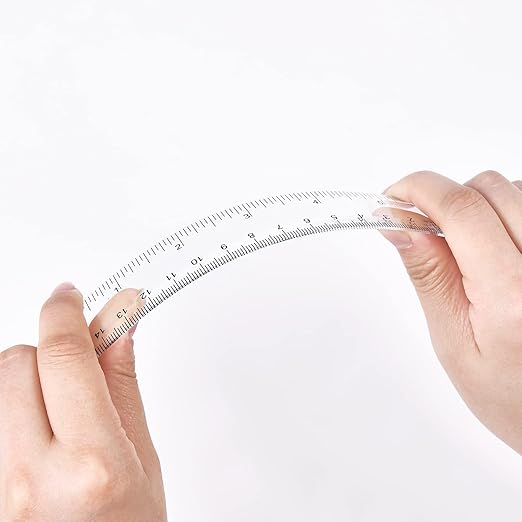 Clear Plastic Ruler 6 Inch Straight Rulers, Bulk Assorted Colors, Shatterproof Ruler with Inches and Centimeters for School Classroom, Home, or Office (8 Pack)
