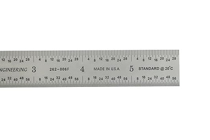 PEC Tools 6" x 150mm Machinist Metal Ruler, High Carbon Steel, English/Metric Markings 1/32", 1/64", 0.5mm, 1mm, Suitable for Engineers Between Imperial and Metric Systems, Made in USA
