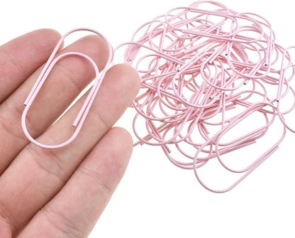 HAHIYO Paper Clips 2 inches (50mm) Length Pink Wide Paperclips Vinyl Coated Prevent Scratching Tearing The Pages Sturdy for Bookmark Organize Home Office School 30 Pack