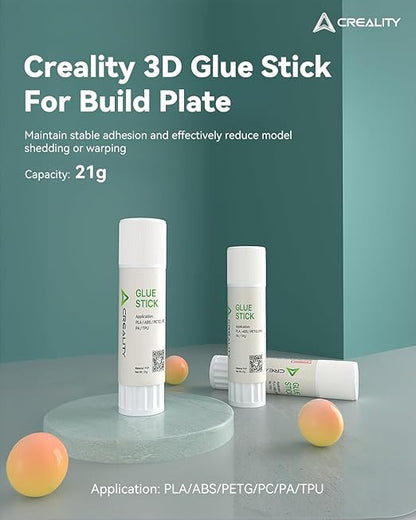 Creality 3D Printer Glue Sticks PVP Solid Glue Sticks for 3D Printing Hot Bed Build Plate, Enhanced Adhesion Reduces Warping for Filament, 3D Printer Adhesive for PLA/ABS/PETG/PC/PA/TPU, 1 Pack