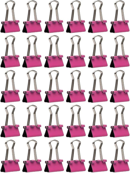 JAM PAPER Colorful Binder Clips - Extra Small - 3/5 Inch (15 mm) - Pink Binderclips - 30/Pack