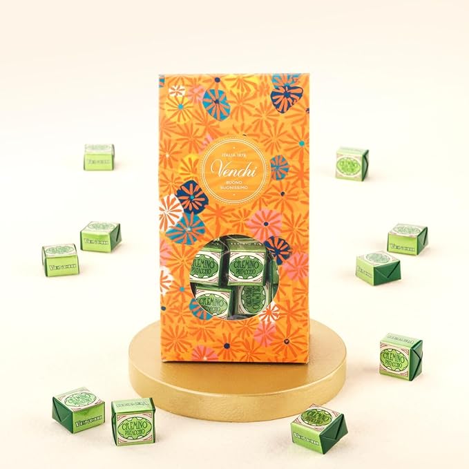 Venchi Cremino Pistachio Chocolate 25-Piece Elegant Gift Box – Velvety Milk Chocolate & Creamy White Chocolate Infused With Lightly Salted Pistachio Paste - Preservative & Gluten-Free