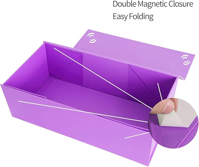 Purple Gift Box 10" x 6" x 3" with Magnetic Closure Lid Gifts Boxe for Presents,Bridesmaid Gift Boxes,Cute Box,Birthday Gift Boxs,Luxury for Gifts Packaging, Magnetic Gift Box for Wrapping Gifts (Purple)