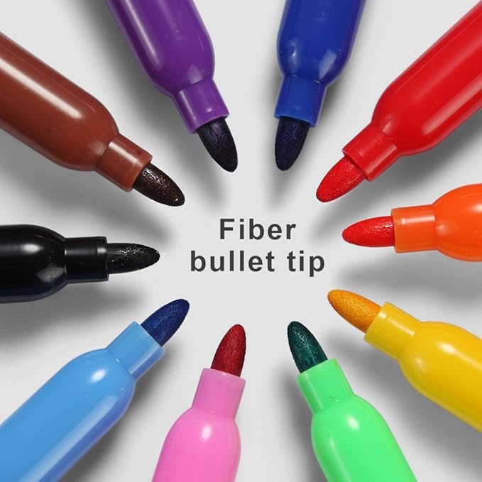 Volcanics Dry Erase Markers Low Odor Fine Whiteboard Markers Thin Box of 80, 10 Colors