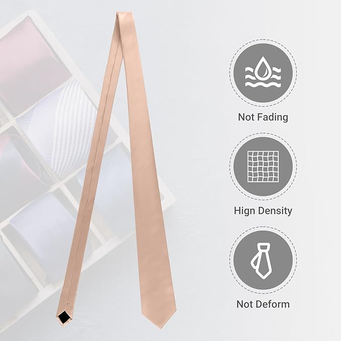 Black Ties For Men Solid Pure Color Formal Neckties 3.15" (8CM) Men's Tie for Business and Wedding with Gift Box