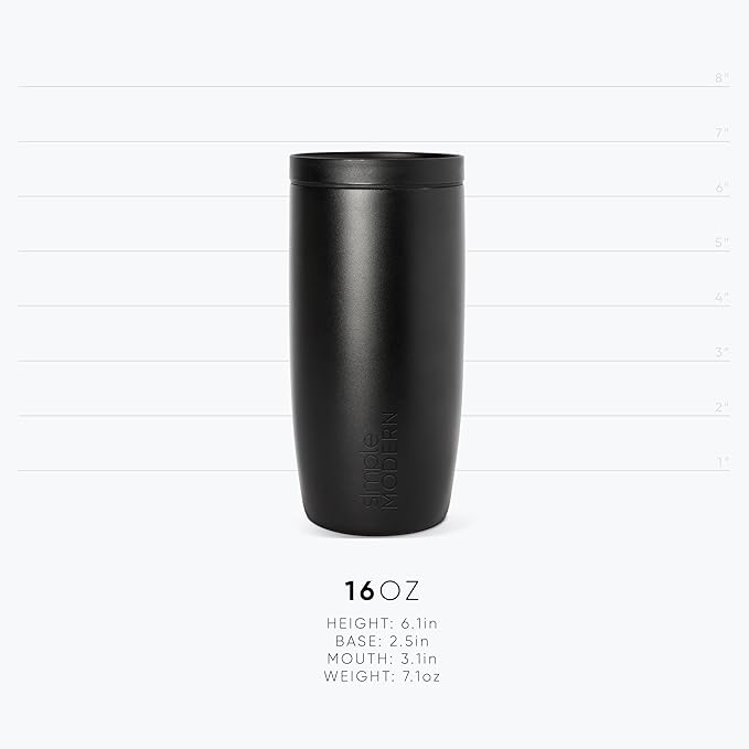 Simple Modern Travel Coffee Mug Tumbler with 360° Lid | Ceramic-Lined Insulated Stainless Steel Cold Brew Iced Coffee Cup | Gifts for Women Men Her Him | Voyager Signature | 16oz | Lavender Mist