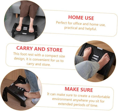 Artibetter Adjustable Office Footrest Stool Ergonomic Step Stool for Under Desk Comfort Portable Foot Rest for Home and Work Seating Support