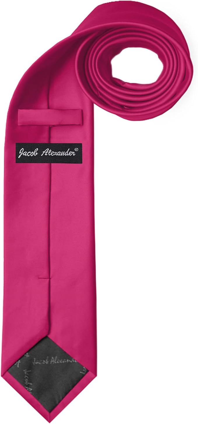 Jacob Alexander Solid Color Mens Tie - Soft-lined Necktie - Timeless Formal Look for Weddings and Business - (Regular Size)