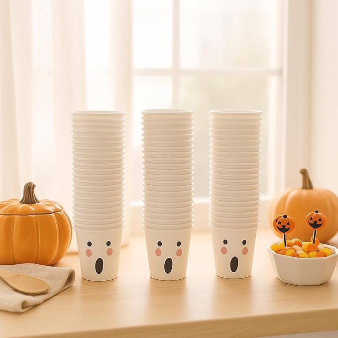 50 Pcs Halloween Shot Cups 2oz Paper Disposable Shot Glasses Mini Halloween Party Cup for Party Drinking Supplies