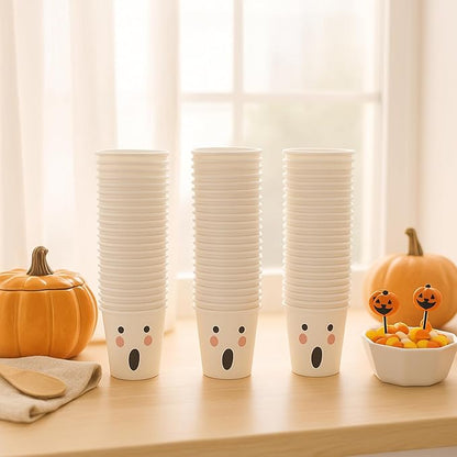 50 Pcs Halloween Shot Cups 2oz Paper Disposable Shot Glasses Mini Halloween Party Cup for Party Drinking Supplies