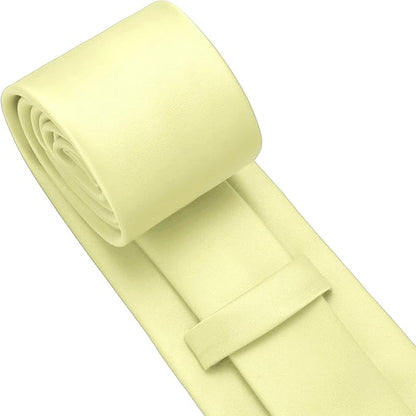 PenSee Men's Tie Set Solid Pure Color 3.15" (8CM) Classic Formal Plain Necktie and Pocket Square Set For Men
