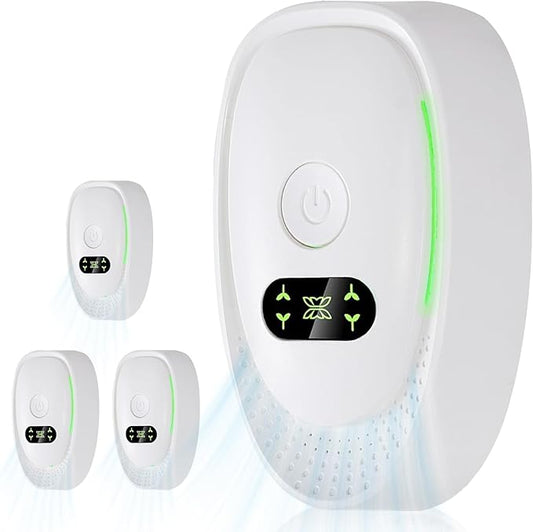 Air Ionizers for Home, Negative Ion Air Purifier - Ultra Quiet Plug In Air Freshener for Bedroom Office Kitchen Basement - Portable Mini Air Cleaner (Pearl, 4 PCS)