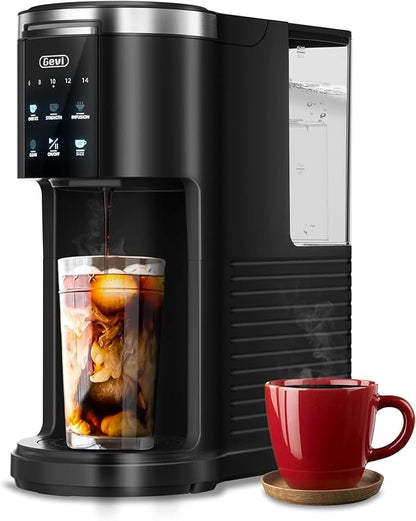Gevi Single Serve Coffee Maker for K Cup and Ground Coffee, Pod Coffee Maker with 40oz Water Reservoir, 6 to 14 oz. Brew Sizes, Black