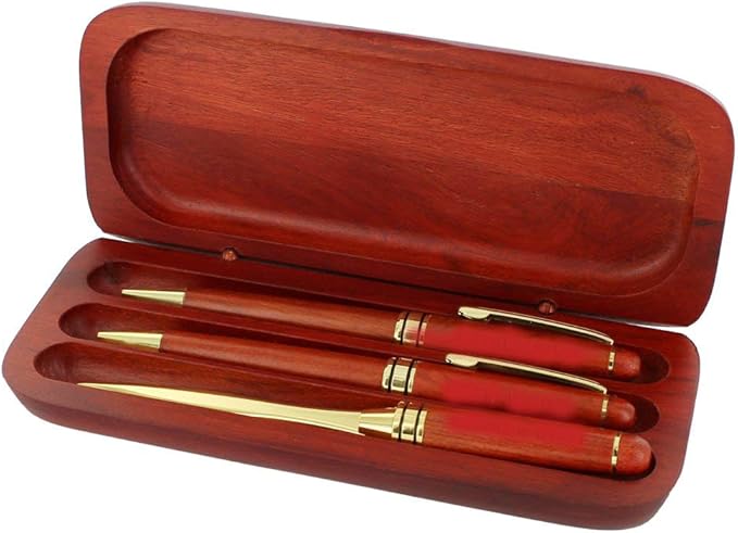 Pen, Pencil and Letter Opener Rosewood Finished Box Sets