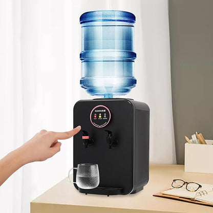 Countertop Water Dispenser, Hot and Cold Water Cooler with 3 Temperature Settings 1.19 to 4.99 Gallon Essential Water Machine Top Loading Water Dispenser for Home Office Dorm