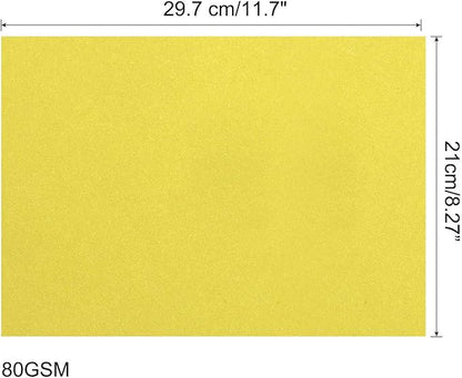 MECCANIXITY 50 Sheets Colored Copy Paper 8.3 x 11.7Inch Printer Paper 80gsm Lemon Yellow for Office Printing, Document Copying, Invitations, Forms, Art Projects