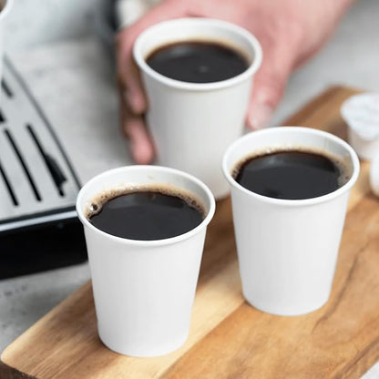 Karat 6 oz Paper Coffee Cup [1,000 ct] White Small Disposable Cup for Hot/ Cold Drinks and Beverages (C-K506W)