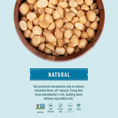 Mauna Loa Unsalted Roasted Macadamia Nuts, 7 oz Resealable Bag, Keto Friendly, Gluten Free, Premium Hawaiian Healthy Snack