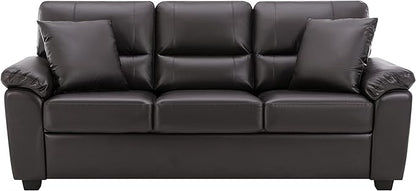 Morden Fort Faux Leather Sofa Couch, Modern Luxury and Comfy Furniture Sleeper Couches for Living Room, Apartment, Office, Lounge Room