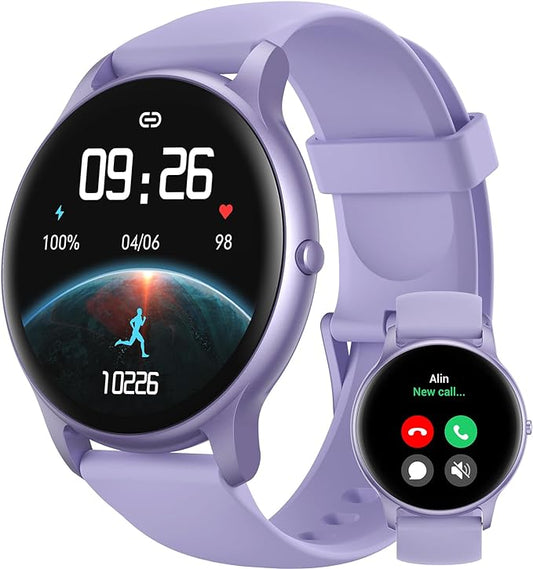 Parsonver Smart Watch(Answer/Make Calls), Smartwatch for Women Men IP68 Waterproof, 100+ Sport Modes Fitness Activity Tracker, Heart Rate/Sleep/Steps Monitor, Fitness Watch for Android iPhone, Purple