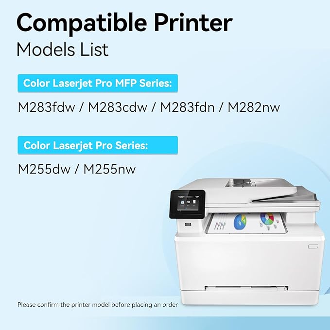 206A Toner Cartridges 4 Pack with Chip Compatible Replacement for HP 206A 206X Toner for Color Laserjet Pro MFP M283fdw M255dw M283cdw M255cdw M283 M255 Printer W2110A W2110X High Yield