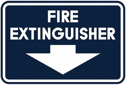 Signs ByLITA Classic Framed Fire Extinguisher (Navy Blue/White) - Small