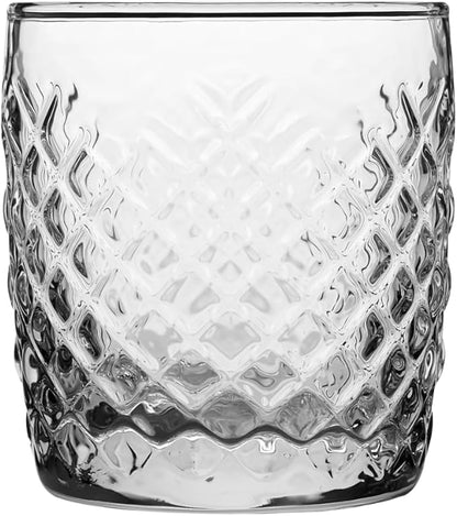 Anchor Hocking Cross Hatch Drinking Glasses (4-Pieces, 10-ounce, dishwasher safe)