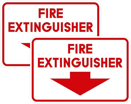 Signs ByLITA Classic Framed Fire Extinguisher (White/Red) - Small 2 Pack