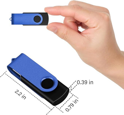 EASTBULL 4GB USB Flash Drive Bulk Thumb Drives 20 Pack with Lanyards USB 2.0 Memory Sticks Zip Drive Pen Drive for Storage and Backup Blue 20PCS 4GB
