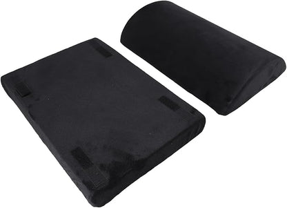 Foot Rest Black Ergonomic Height, Footstool with Memory Foam, Half Cylinder Footrest Under Desk for Comfortable Posture Support, Velboa Fabric