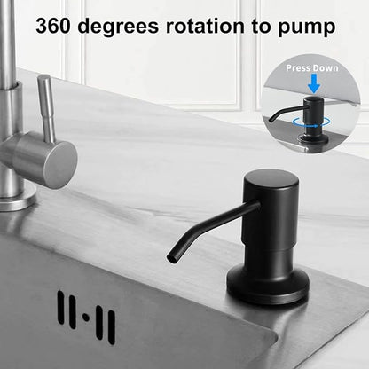Soap Dispenser for Kitchen Sink,Stainless Steel Countertop Dish Soap Dispenser Pump with 47" Extension Tube
