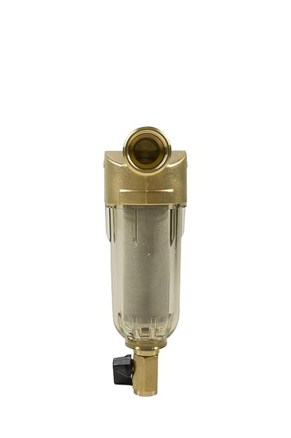 Bluonics Reusable Spin-Down Sediment Pre-Filter for Whole House City & Well Water, 40 Micron, Includes 1" and 3/4" NPT Adapters