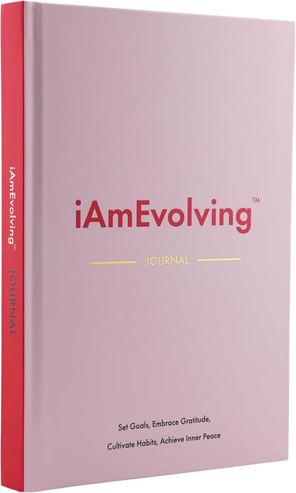 iAmEvolving Journal – Guided Gratitude & Goal Planner with Habit Tracker, Mindfulness Prompts & Daily Reflection | Undated 6-Month Self-Care & Wellness Notebook for Personal Growth (Misty Rose)